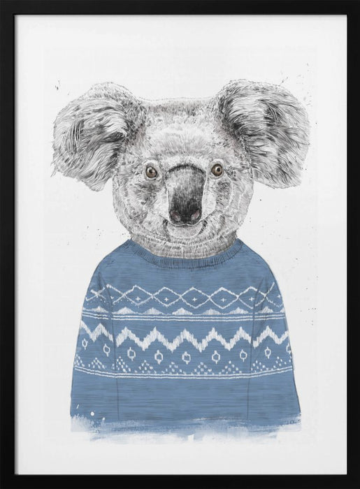 Winter koala (blue) Framed Art Modern Wall Decor