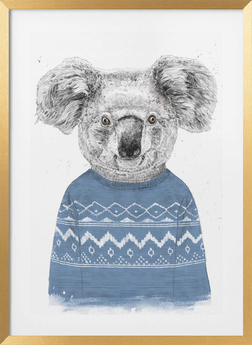 Winter koala (blue) Framed Art Modern Wall Decor