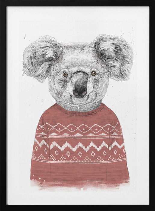 Winter koala (red) Framed Art Modern Wall Decor