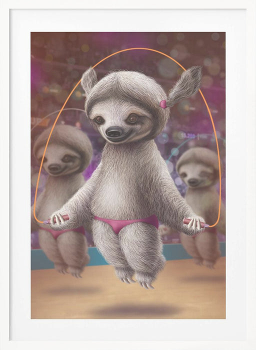 SLOTHS SKIPPING Framed Art Modern Wall Decor