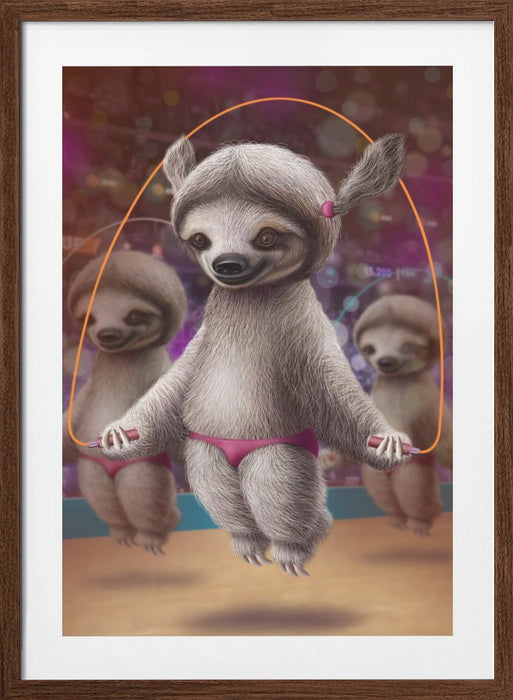 SLOTHS SKIPPING Framed Art Modern Wall Decor