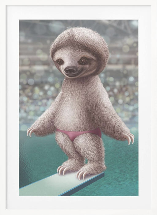 SLOTH THE DIVER Framed Art Modern Wall Decor