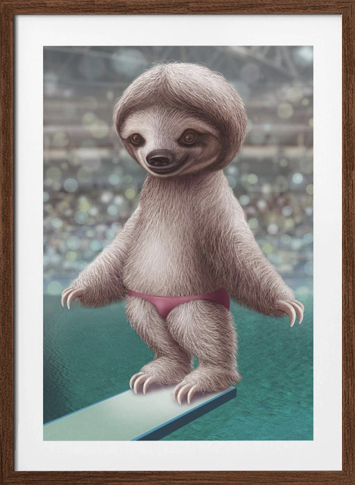 SLOTH THE DIVER Framed Art Modern Wall Decor