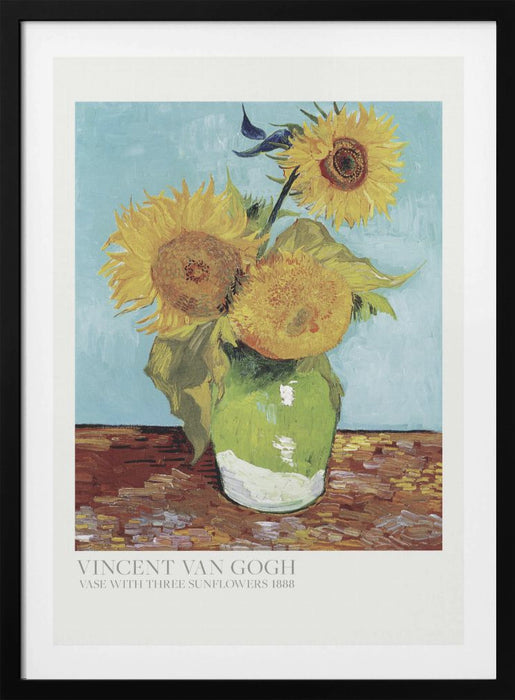 Vase With Three Sunflowers Framed Art Modern Wall Decor