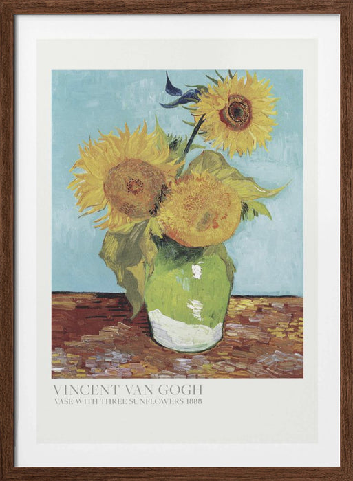 Vase With Three Sunflowers Framed Art Modern Wall Decor