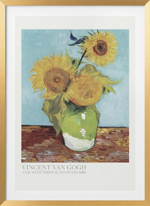 Vase With Three Sunflowers Framed Art Modern Wall Decor