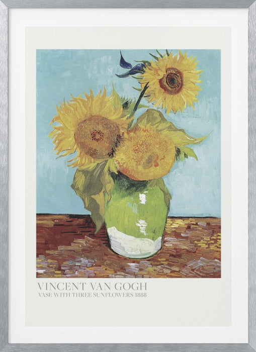 Vase With Three Sunflowers Framed Art Modern Wall Decor