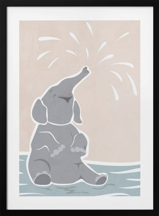 Cute scandi elephant children's art Framed Art Modern Wall Decor