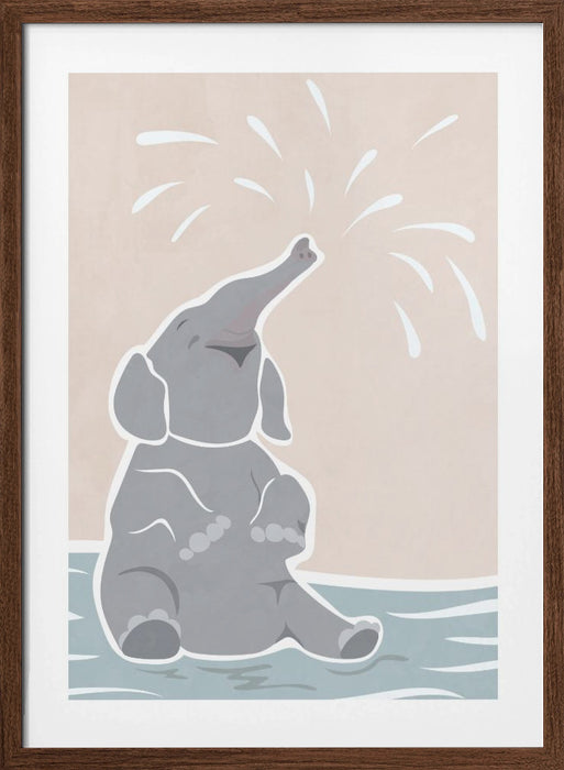 Cute scandi elephant children's art Framed Art Modern Wall Decor