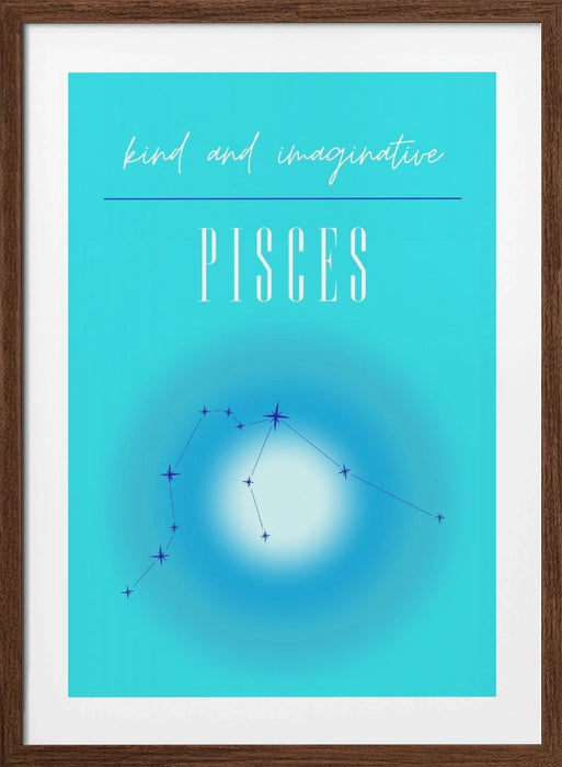 Pisces Zodiac Print Art Framed Art Modern Wall Decor