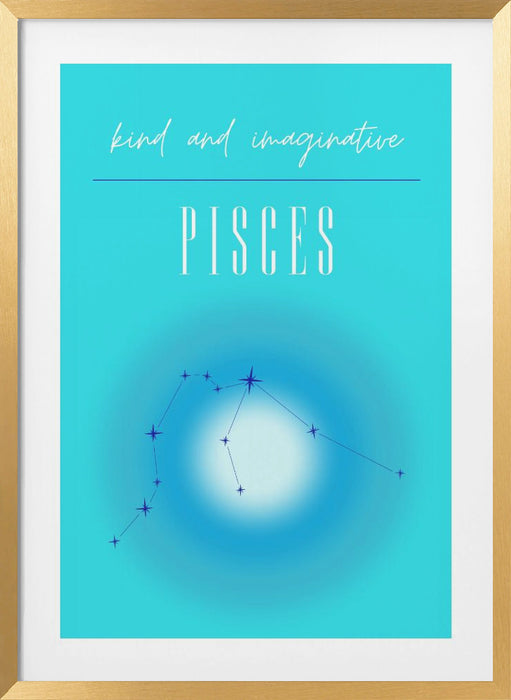Pisces Zodiac Print Art Framed Art Modern Wall Decor