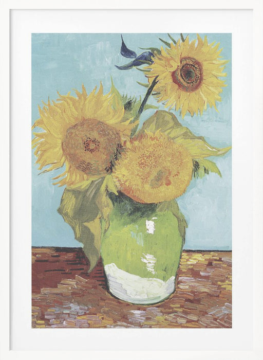 Vase With Three Sunflowers Framed Art Modern Wall Decor