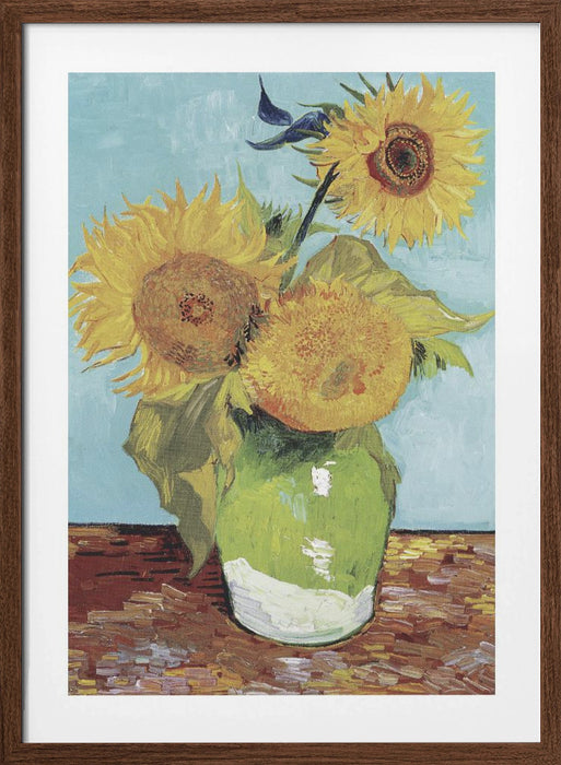 Vase With Three Sunflowers Framed Art Modern Wall Decor