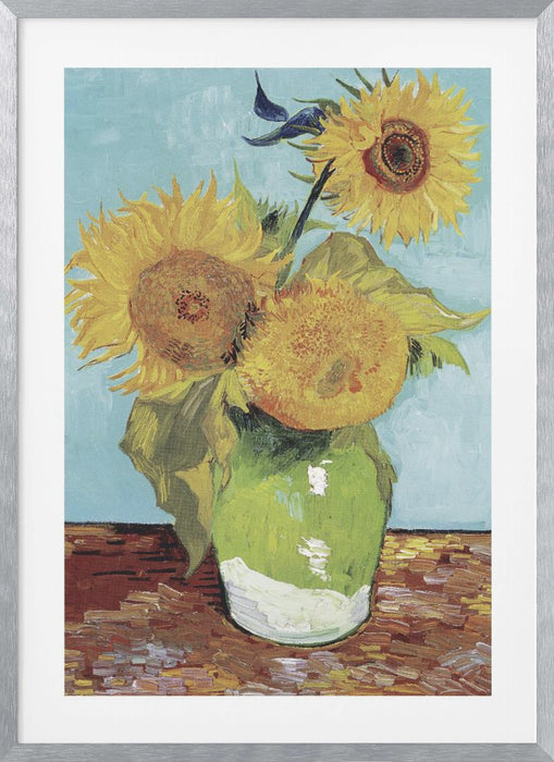 Vase With Three Sunflowers Framed Art Modern Wall Decor