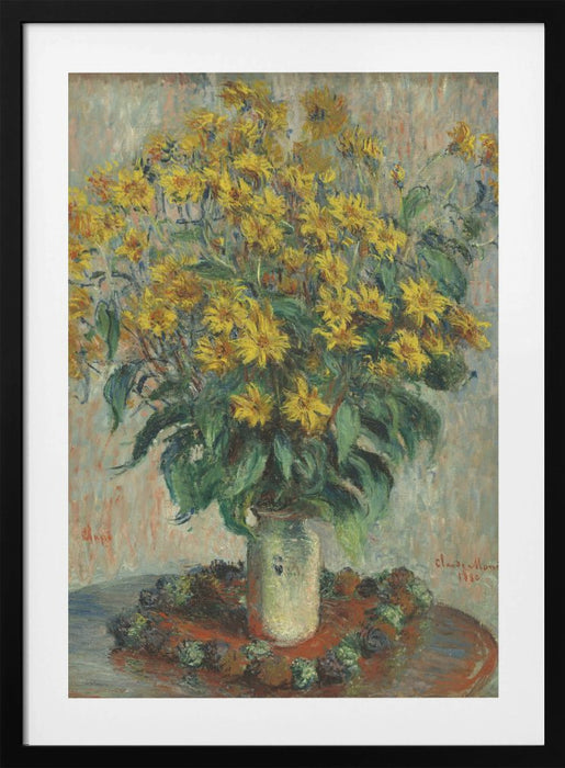 Jerusalem Artichoke Flowers Framed Art Modern Wall Decor