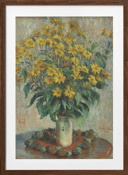 Jerusalem Artichoke Flowers Framed Art Modern Wall Decor