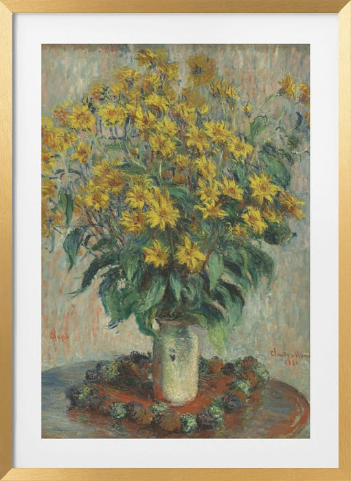 Jerusalem Artichoke Flowers Framed Art Modern Wall Decor