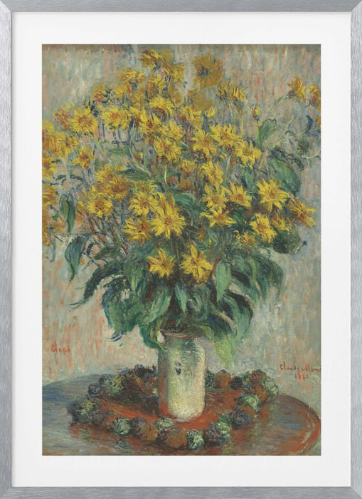 Jerusalem Artichoke Flowers Framed Art Modern Wall Decor