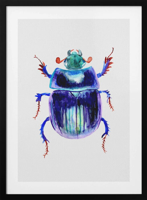 Earth-boring dung beetle or Anoplotrupes stercorosus Framed Art Modern Wall Decor