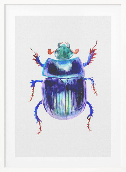 Earth-boring dung beetle or Anoplotrupes stercorosus Framed Art Modern Wall Decor