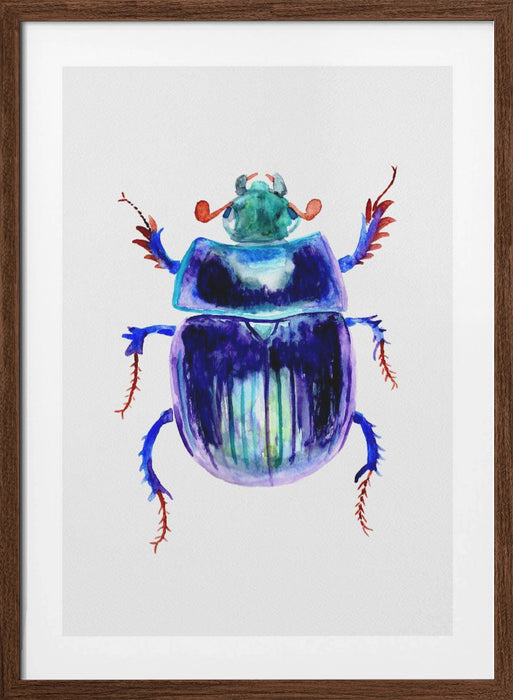 Earth-boring dung beetle or Anoplotrupes stercorosus Framed Art Modern Wall Decor