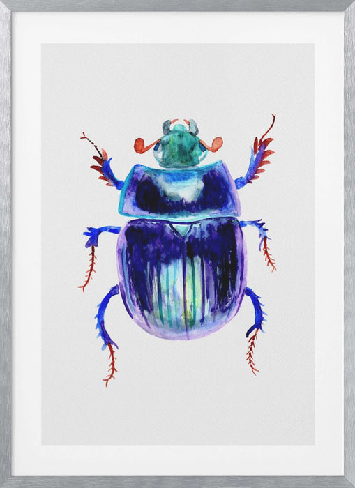 Earth-boring dung beetle or Anoplotrupes stercorosus Framed Art Modern Wall Decor