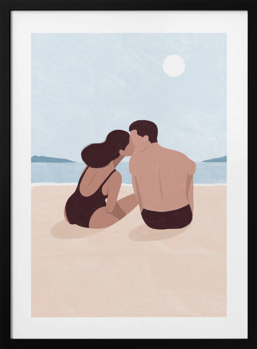 First Kiss Framed Art Modern Wall Decor