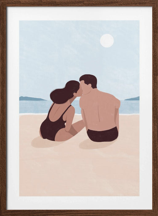 First Kiss Framed Art Modern Wall Decor