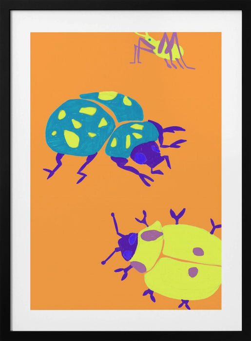 Sunny Ladybugs Framed Art Modern Wall Decor