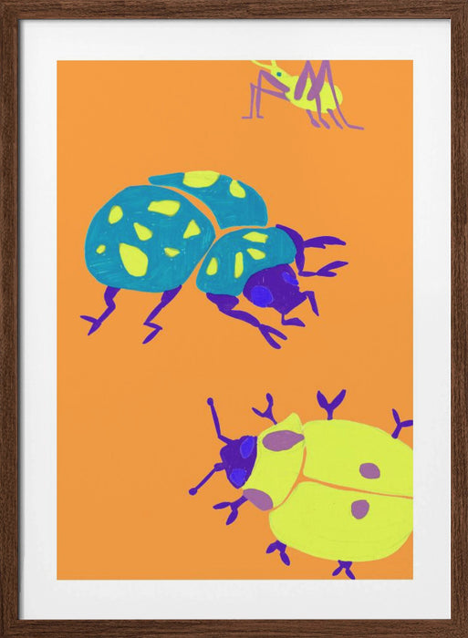 Sunny Ladybugs Framed Art Modern Wall Decor