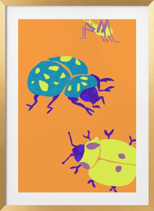 Sunny Ladybugs Framed Art Modern Wall Decor