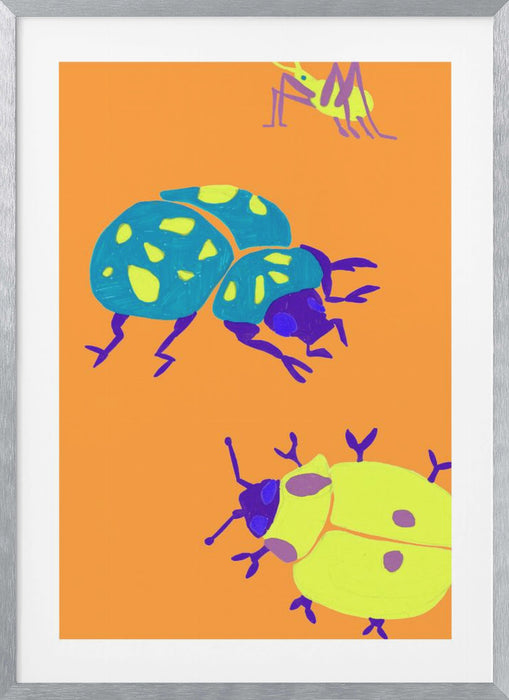 Sunny Ladybugs Framed Art Modern Wall Decor