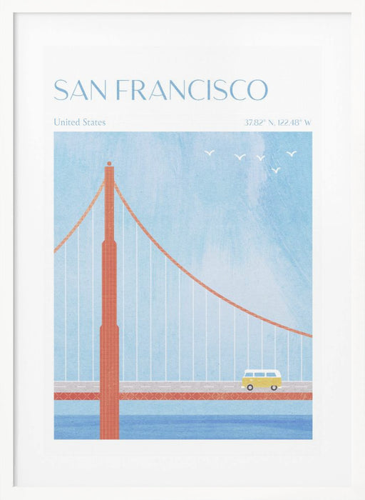 San Francisco, Golden Gate Bridge Framed Art Modern Wall Decor