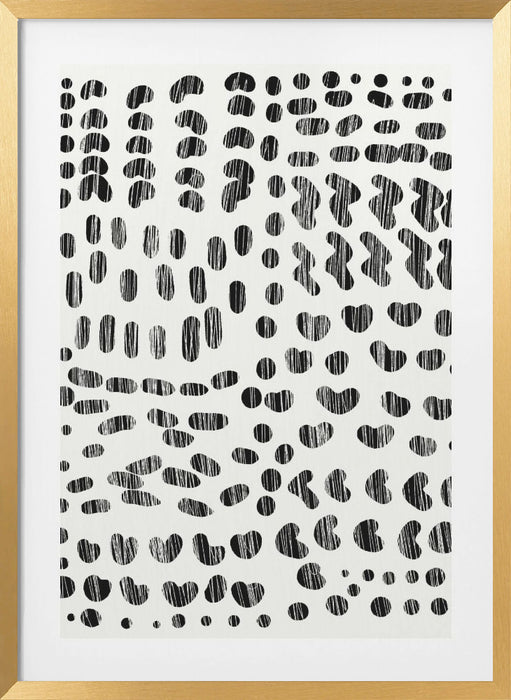 Dots and Strokes Framed Art Modern Wall Decor