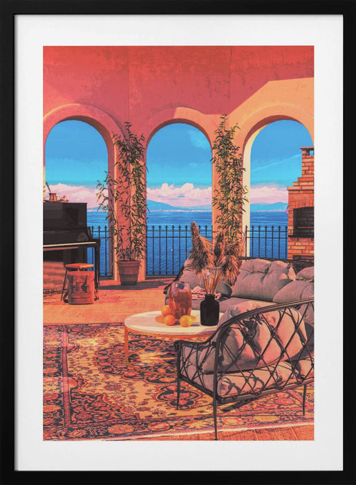 Piano Terrace Framed Art Modern Wall Decor