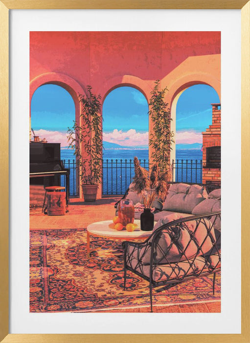 Piano Terrace Framed Art Modern Wall Decor