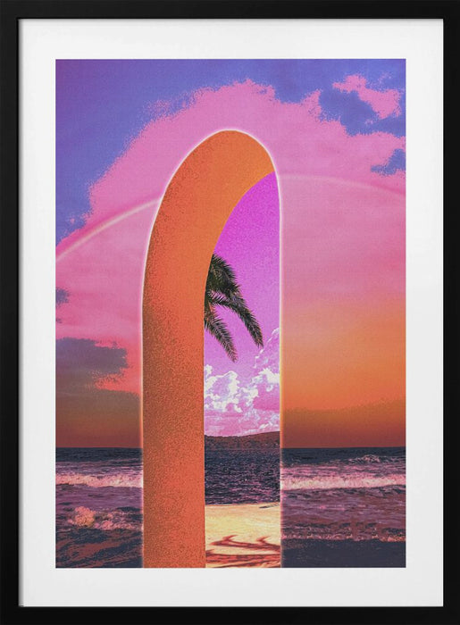 Portal Vaporwave Framed Art Modern Wall Decor