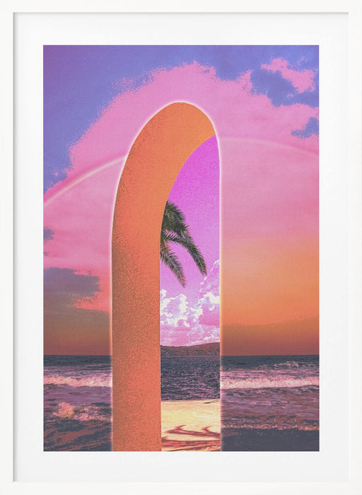 Portal Vaporwave Framed Art Modern Wall Decor