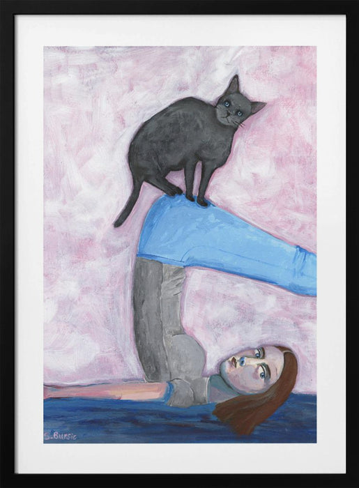 Yoga with my Cat Framed Art Wall Decor