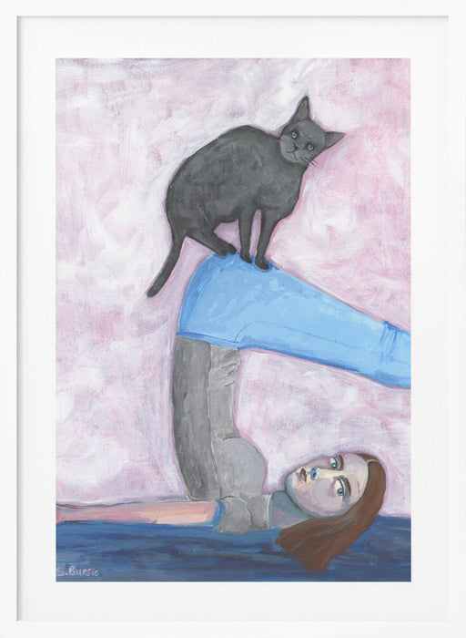 Yoga with my Cat Framed Art Wall Decor