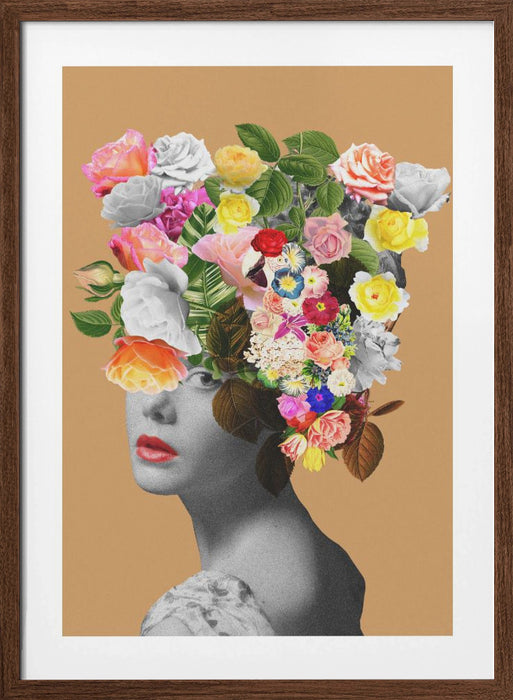 Floral portrait Framed Art Modern Wall Decor