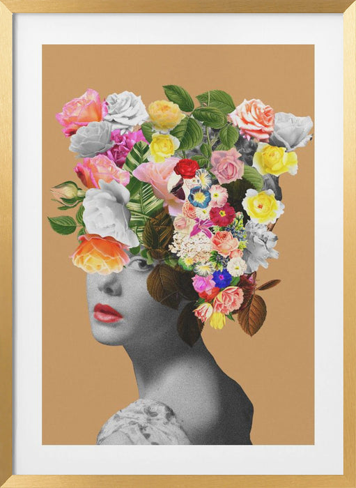 Floral portrait Framed Art Modern Wall Decor