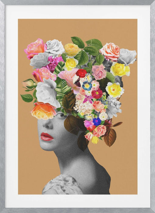 Floral portrait Framed Art Modern Wall Decor