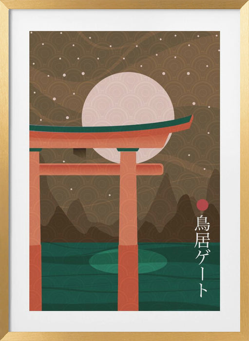 Torii Gate Framed Art Modern Wall Decor