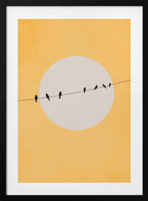 Chirping and Chilling Framed Art Modern Wall Decor