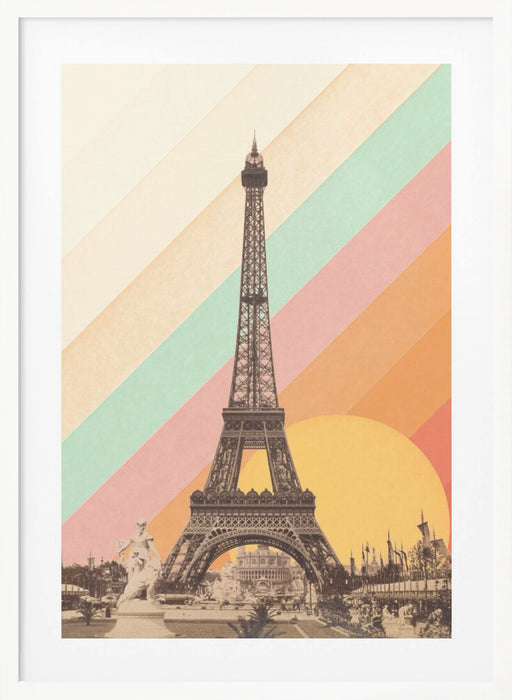 Eiffel Tower Rainbow Framed Art Modern Wall Decor