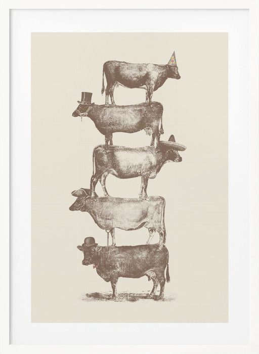 Cow Cow Nuts Framed Art Modern Wall Decor