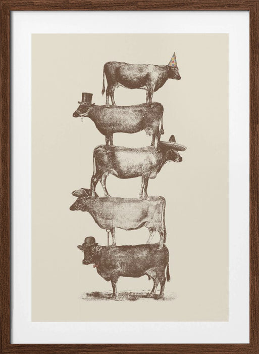 Cow Cow Nuts Framed Art Modern Wall Decor