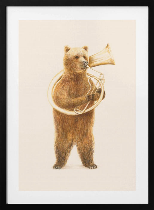 The Bear and His Helicon Framed Art Wall Decor