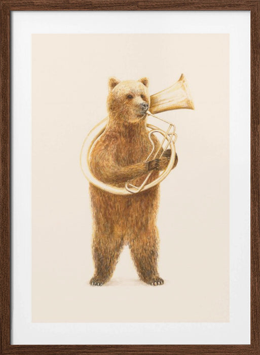 The Bear and His Helicon Framed Art Wall Decor